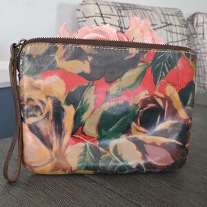 Patricia Nash Floral Leather Wristlet Clutch